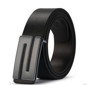The young man's belt buckle belt smooth leather belts PU Korean tide students leisure plate buckle