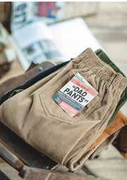Maden Vintage Brown Corduroy Pants Men Solid Harajuku Straight  Pant Cargo Retro Casual Streetwear Trouser Safari  Bottoms