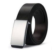 The young man's belt buckle belt smooth leather belts PU Korean tide students leisure plate buckle