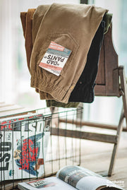 Maden Vintage Brown Corduroy Pants Men Solid Harajuku Straight  Pant Cargo Retro Casual Streetwear Trouser Safari  Bottoms